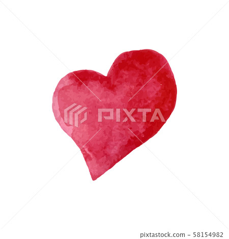 Isolated red watercolor heart in vector - Stock Illustration [58154982 ...