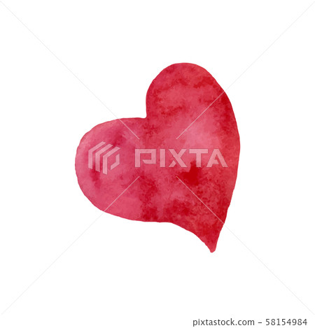 Isolated red watercolor heart in vector - Stock Illustration [58154984 ...