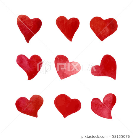 Isolated red watercolor heart in vector - Stock Illustration [58155076 ...