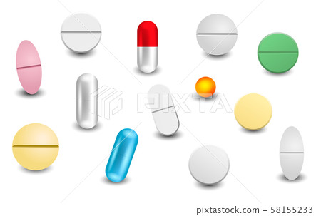 Different vector realistic pills Different vector realistic pills 58155233