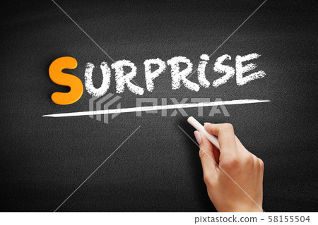 Surprise text on blackboard 58155504