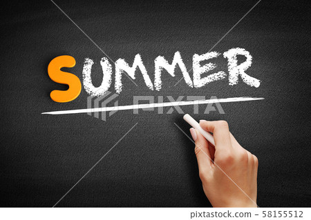 Summer text on blackboard Summer text on blackboard 58155512
