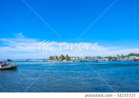 Landscape of small village in seashore Phu Quoc, Kien Giang, Vietnam.  58155725