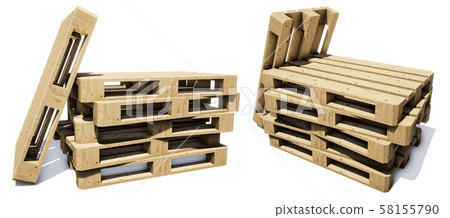 Brown pallet on white background (3D CG rendering digital illustration) Brown pallet on white background (3D CG rendering digital illustration) 58155790