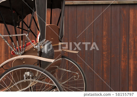 Rickshaw in the old townscape of Hida Takayama 58155797