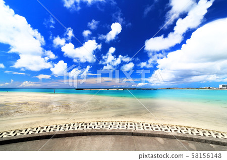 Ocean blue sky and sea 58156148