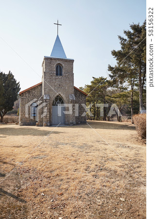 Pocheon Catholic Cathedral in Pocheon-si, South Korea. Pocheon Catholic Cathedral in Pocheon-si, South Korea. 58156322