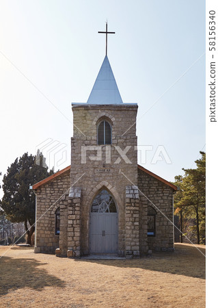 Pocheon Catholic Cathedral in Pocheon-si, South Korea. Pocheon Catholic Cathedral in Pocheon-si, South Korea. 58156340