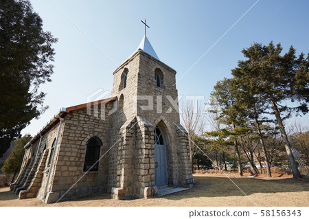 Pocheon Catholic Cathedral in Pocheon-si, South Korea. 58156343
