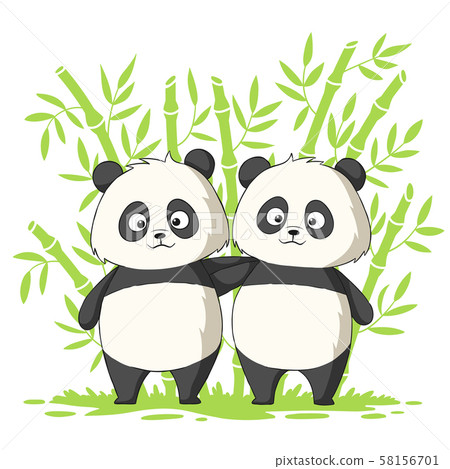 Two Cute Pandas 58156701