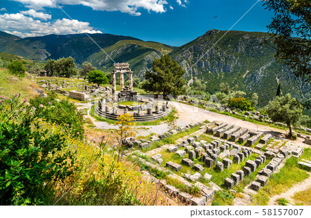 Temple of Athena Pronaia at Delphi in Greece 58157007