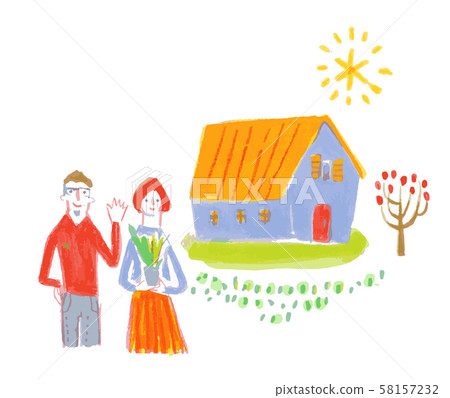 Couple and house 8 58157232
