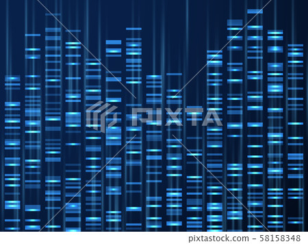 Genomic data visualization. Dna genome sequence, medical genetic map. Genealogy barcode vector Genomic data visualization. Dna genome sequence, medical genetic map. Genealogy barcode vector 58158348