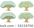 Single green olive tree with branches. 58158700