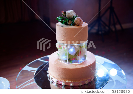 Wedding cake. Delicious sweet holiday buffet with desserts. Wedding cake. Delicious sweet holiday buffet with desserts. 58158920