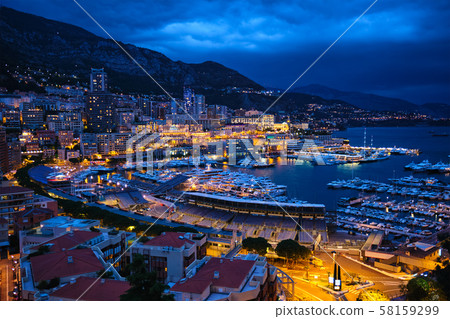 View of Monaco in the night View of Monaco in the night 58159299