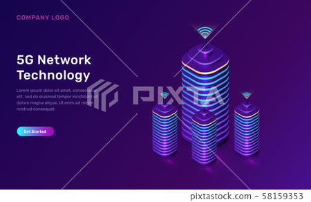 5G network technology, isometric concept 58159353
