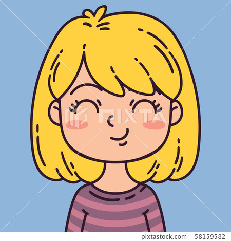 Vector avatar female character in cartoon style. 58159582