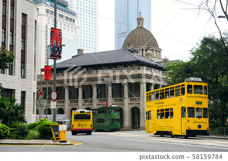 Hong Kong cityscape and tram Hong Kong cityscape and tram 58159784