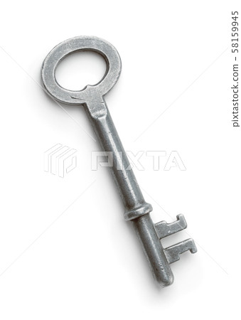 Top view of old metal key i Top view of old metal key i 58159945