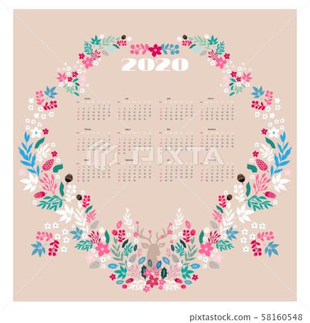 2020 Calendar flower2 58160548