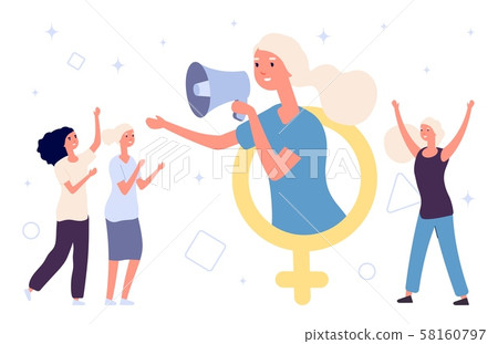 Girl power concept. Flat vector women and female gender sign. Feminism illustration 58160797