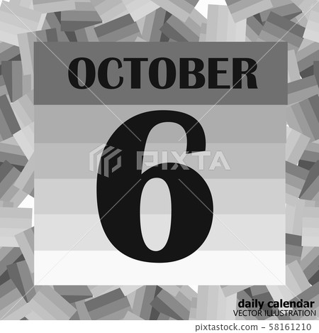 October 6, calendar day. Vector illustration. 58161210