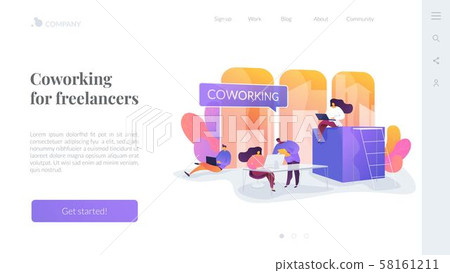 Coworking landing page concept Coworking landing page concept 58161211