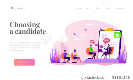 Job interview landing page template - Stock Illustration [58161268] - PIXTA