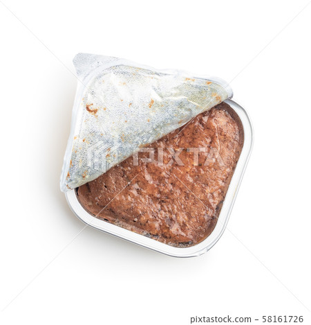 Wet pet food. Cat or dog pate. Wet pet food. Cat or dog pate. 58161726