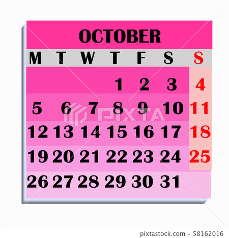 Calendar design month october 2020. 58162016