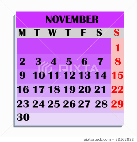 Calendar design month november 2020. Calendar design month november 2020. 58162058