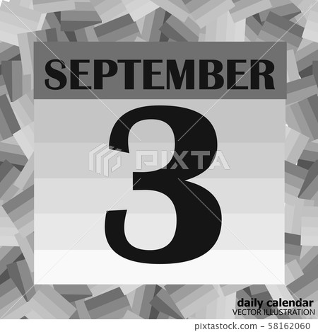 September 3, calendar day. Vector illustration. September 3, calendar day. Vector illustration. 58162060