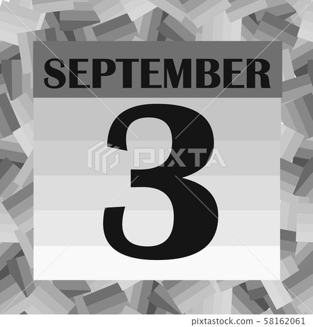 September 3 icon. For planning important day. Banner for holidays and special days. September 3 icon. For planning important day. Banner for holidays and special days. 58162061