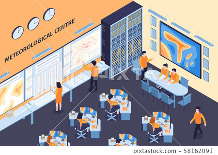 Isometric Meteorological Center Composition 58162091