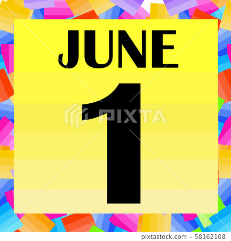 June 1, calendar day. Illustration. - Stock Illustration [58162108] - PIXTA