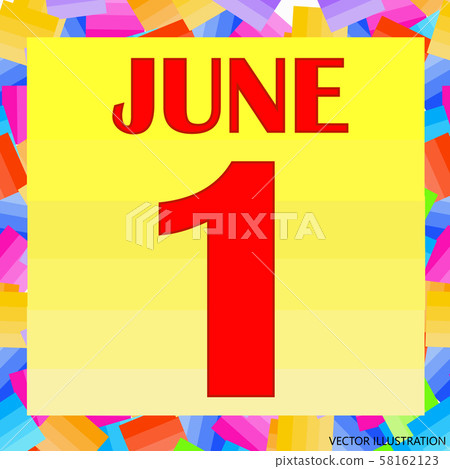 June 1, calendar day. Vector illustration. - Stock Illustration ...