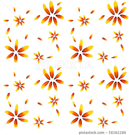 Colorful yellow echinacea on white background. - Stock Illustration