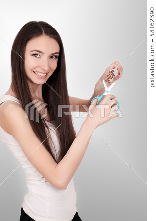 Beautiful Woman Quitting Smoking Cigarettes. Stop Smoking 58162390