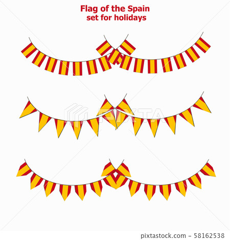 Set for holidays with flag of Spain. Illustration. Set for holidays with flag of Spain. Illustration. 58162538