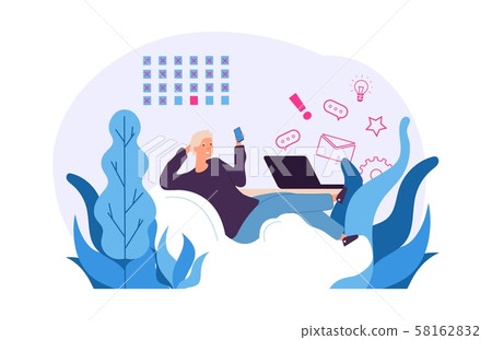 Procrastination Vector Concept. Man Postpones... - Stock Illustration ...