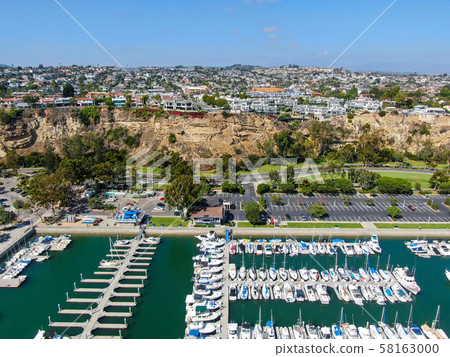 Aerial view of Dana Point Harbor and her marina 58163000