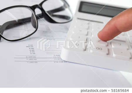 Financial documents and calculator, Financial Financial documents and calculator, Financial 58165684