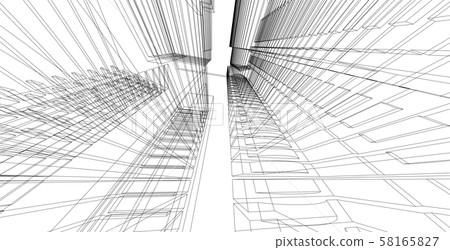 Abstract architecture wireframe background design. - Stock Illustration  [58165827] - PIXTA