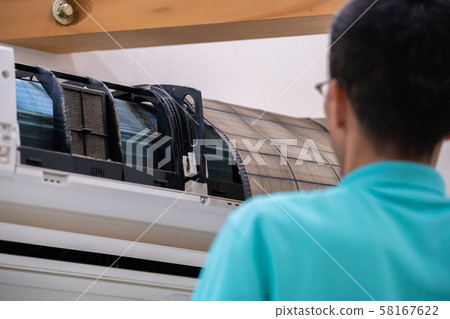 Air Conditioner Air Conditioner Air Conditioner Air Conditioner Cleaning House Cleaning Dirty Cooler Filter Cleaning 58167622