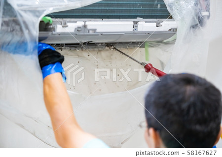 Air Conditioner Air Conditioner Air Conditioner Air Conditioner Cleaning House Cleaning Dirty Cooler Filter Cleaning 58167627
