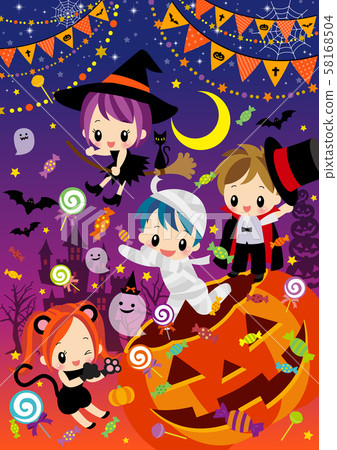 萬聖節派對垂直 58168504