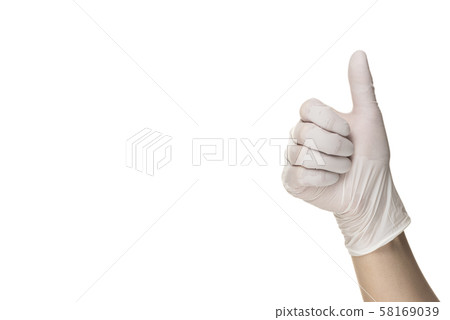 醫用手套豎起大拇指 醫用手套豎起大拇指 58169039