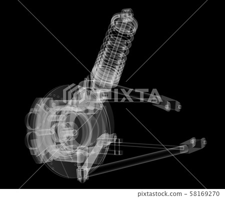 X-ray Car suspension and brake disk X-ray Car suspension and brake disk 58169270