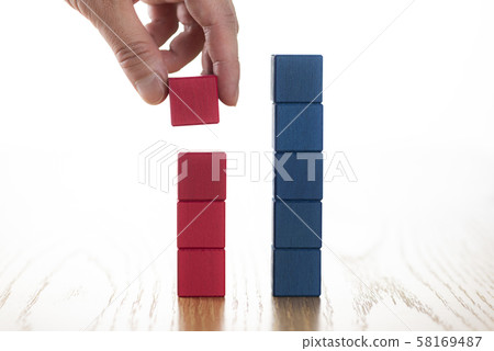 Stack red and blue blocks Stack red and blue blocks 58169487
